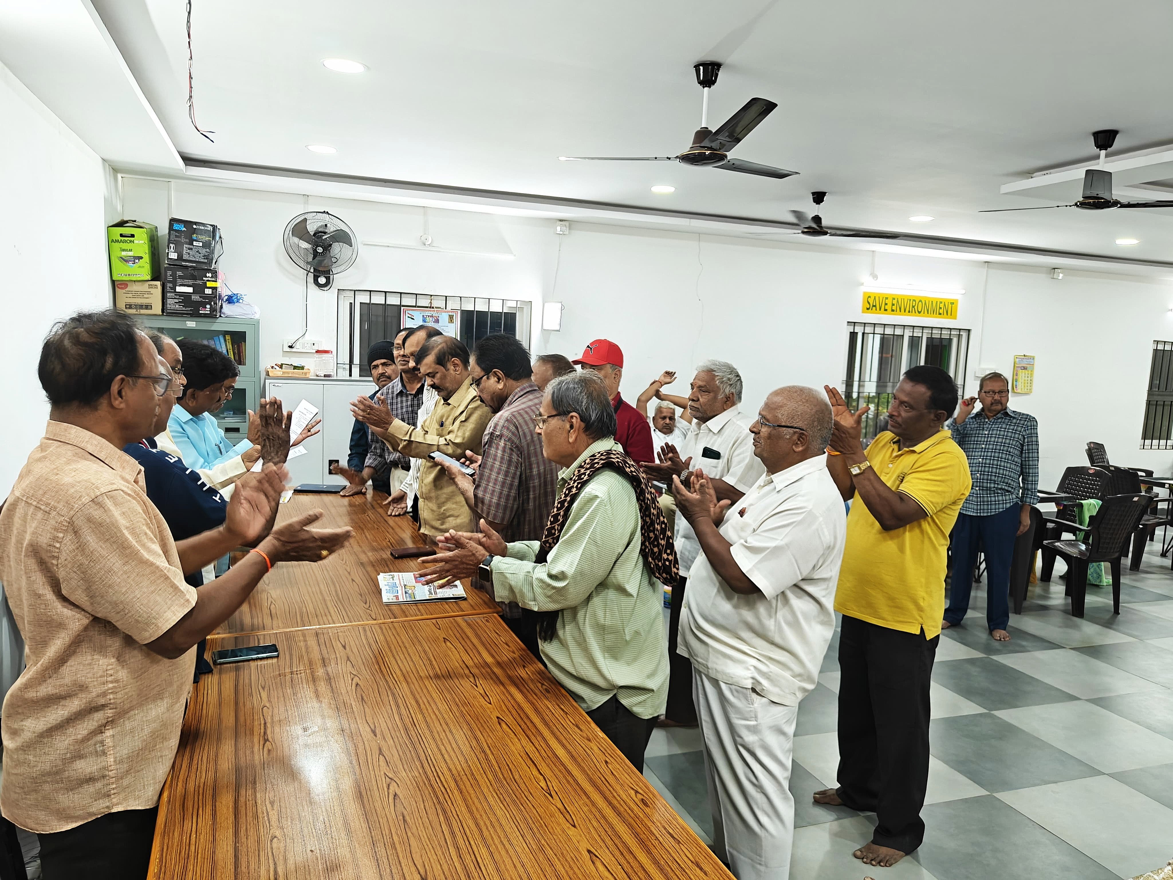3 Members applause for the happy news announced by the President.jpeg